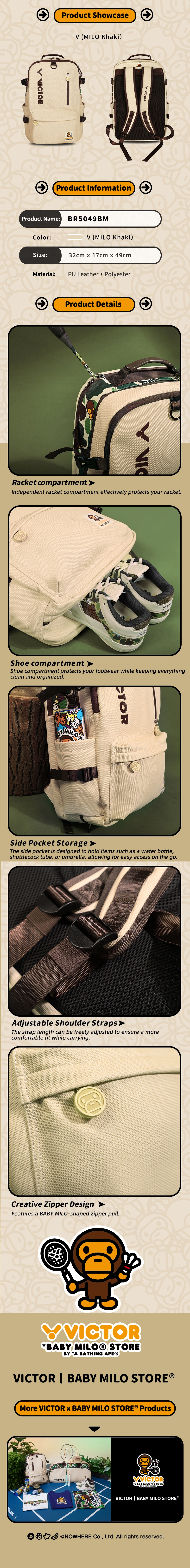 VICTOR x BABY MILO STORE® Backpack BR5049BM V | VICTOR Badminton