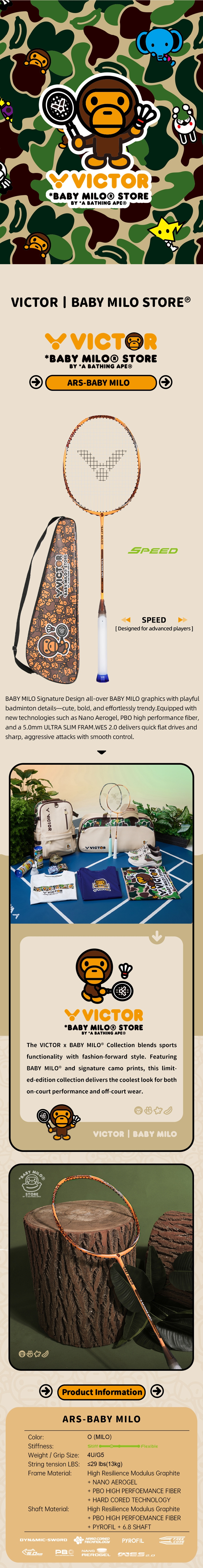 VICTOR x BABY MILO STORE® Racket ARS-BABY MILO O | VICTOR