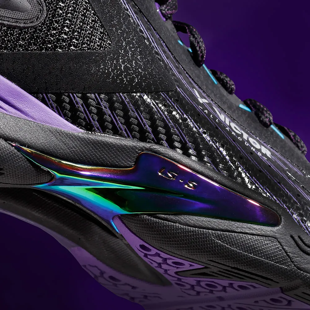 The color combination of black and purple, adding ...